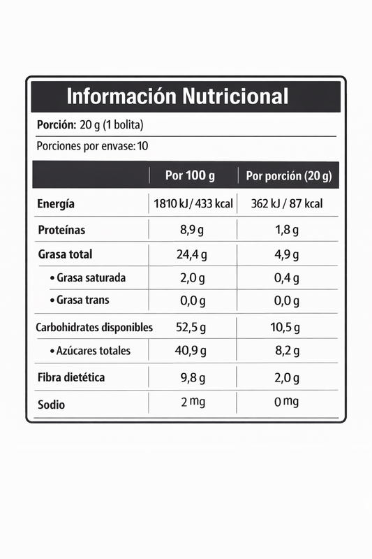 Naranja Cacao Energy Balls - 10 un.